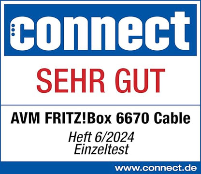 FRITZ!Box 6670 Cable – Wi-Fi 7 Kabelrouter mit DOCSIS 3.1, Zigbee & 2.5-Gbit-LAN