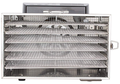 Beeketal 'BDA-15' Dörrautomat aus Edelstahl mit 10 Etagen, Zeitschaltuhr (max. 24h), einstellbarer Temperatur (30-90 °C) und LED Bedienfeld - Profi Gastro Dörrgerät inkl. 10 Einlegegitter